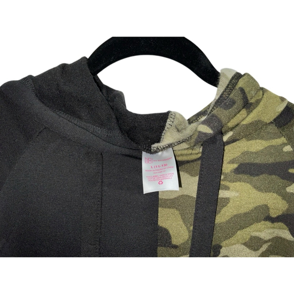 🔥 No Boundaries Camo & Black Hoodie Dress Tunic – Size L (11-13) 🔥 - Picture 3 of 4